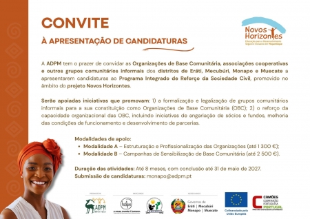 Programa Integrado do Reforço da Sociedade Civil | Convite à Apresentação de Iniciativas