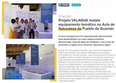 Projeto VALAGUA instala equipamento temático na Aula de Naturaleza de Puebla de Guzmán